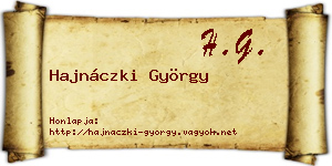 Hajnáczki György névjegykártya