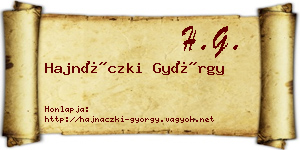 Hajnáczki György névjegykártya
