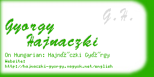 gyorgy hajnaczki business card